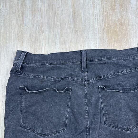 Madewell Black Stretch Denim Straight Raw Hem Casual Frayed Denim Mini Skirt 32 - Picture 13 of 13